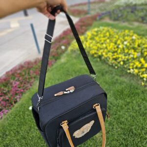 کیف کوله 2 حالته کتان چرم خرس پشمالو مشکی