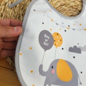 پیش بند مخمل چاپی فیل طوسی