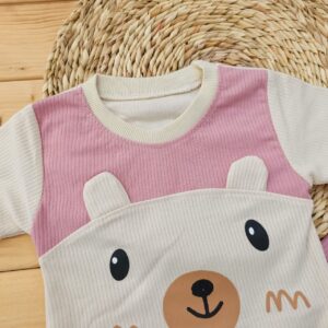 تیشرت شلوارک bear گوش دار صورتی نی نی روز