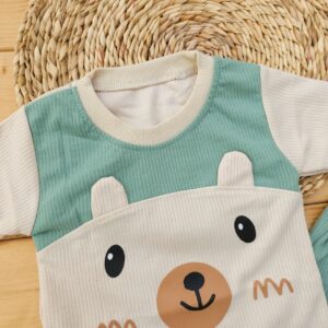 تیشرت شلوارک bear گوش دار سبز نی نی روز