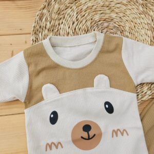 تیشرت شلوارک bear گوش دار کرم نی نی روز
