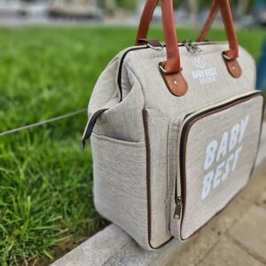 کیف کوله کتان چرم baby best اقتصادی کرم