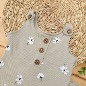 تاپ و شلوارک کبریتی گلدار دخترانه کرم